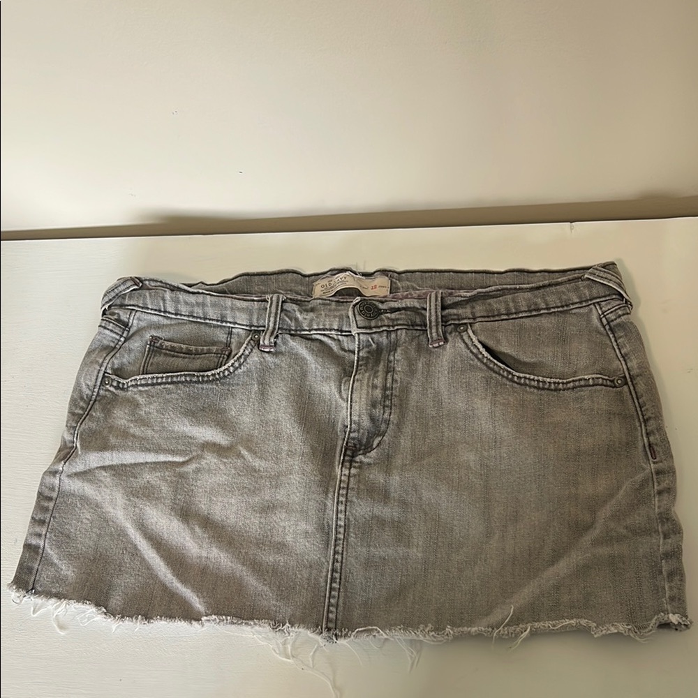 Gray Denim Skirt